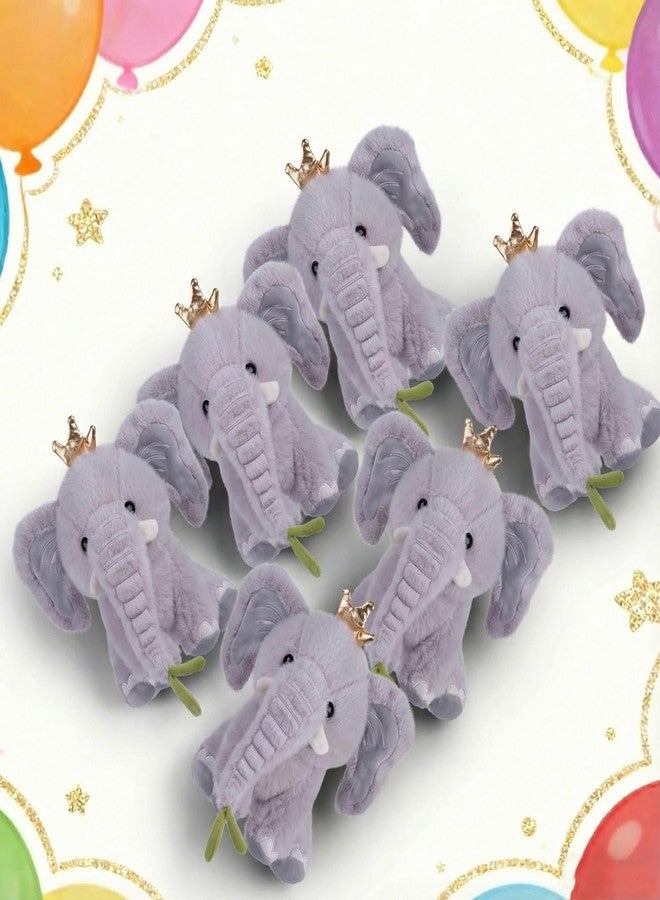 ARELUX 6 Pack 9.8Inch Grey Elephant Stuffed Animal Pillows Party Supplies - Soft Plush Hugging Pillows , Cute Animal Plushies Set - Perfect for Decor, Gifts, and Cuddling for Party Favor Packs - Image 1